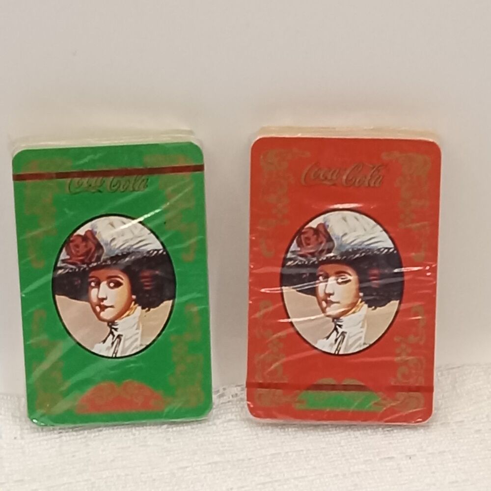 COCA COLA Lady in Hat Playing Cards 2 Decks New Sealed Game